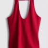 Cotton rich halter top