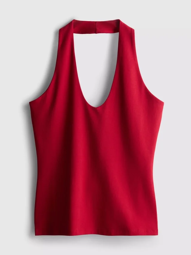 Cotton rich halter top