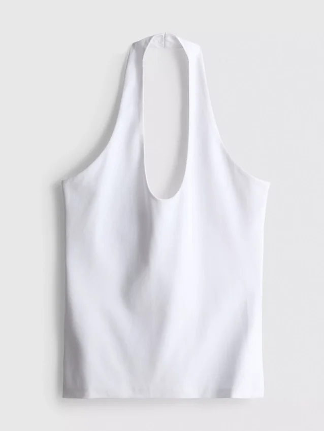 Cotton rich halter top