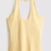 Cotton rich halter top