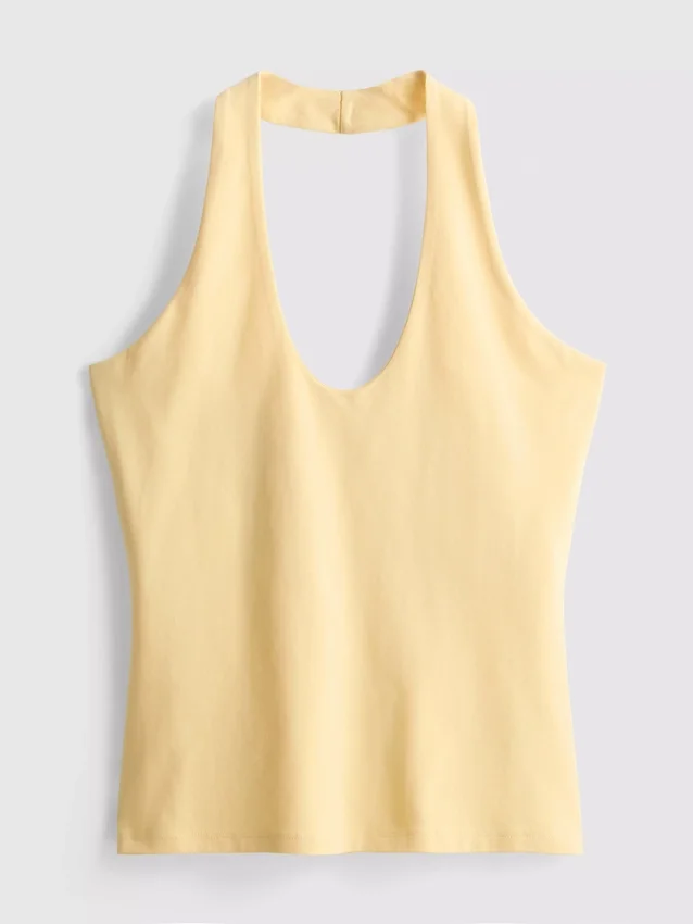 Cotton rich halter top