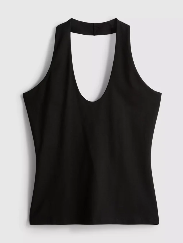 Cotton rich halter top