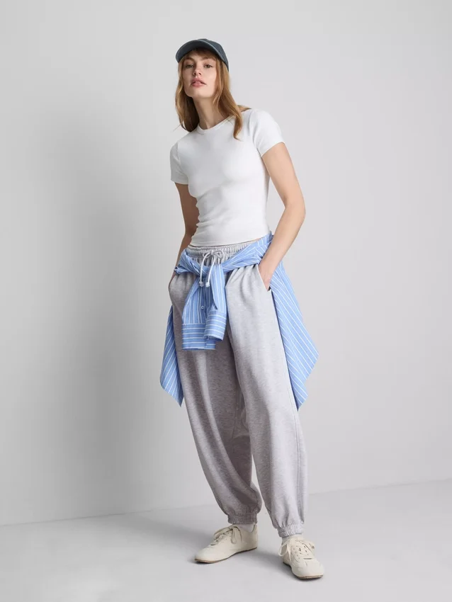 Cotton rich harem joggers