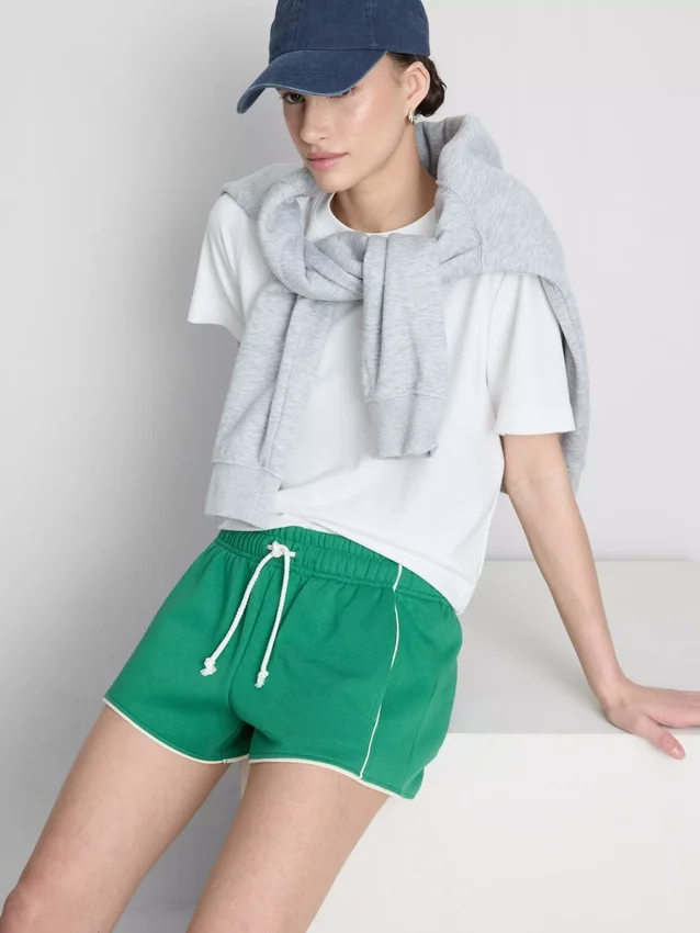 Cotton rich jersey running shorts