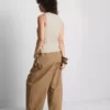 Cotton-rich knitted wrap vest