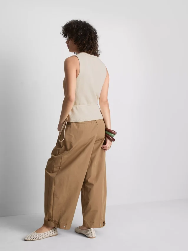 Cotton-rich knitted wrap vest