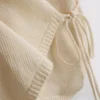 Cotton-rich knitted wrap vest