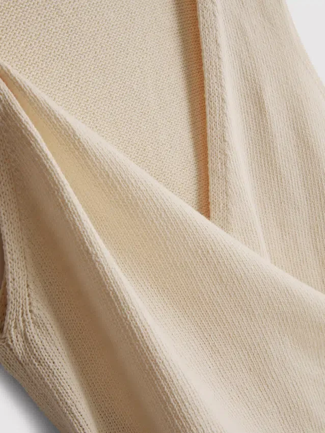 Cotton-rich knitted wrap vest