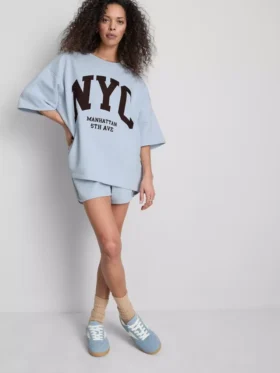 Cotton rich nyc drop sleeve sweatshirt