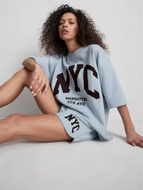 Cotton rich nyc drop sleeve sweatshirt