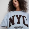 Cotton rich nyc drop sleeve sweatshirt