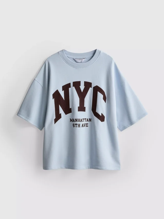 Cotton rich nyc drop sleeve sweatshirt