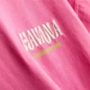 Cotton rich oversized graphic havana tee