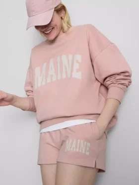 Cotton rich oversized maine sweatshirt