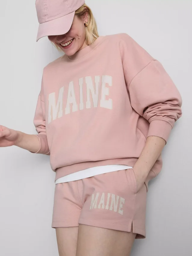 Cotton rich oversized maine sweatshirt
