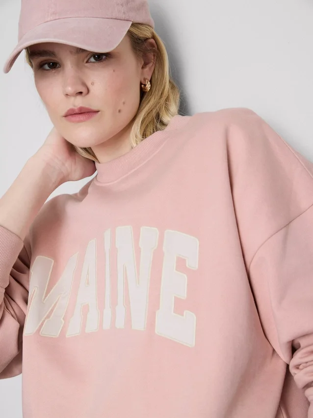Cotton rich oversized maine sweatshirt