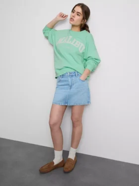 Cotton-rich oversized malibu sweatshirt