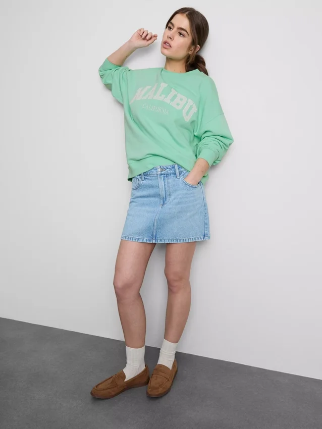 Cotton-rich oversized malibu sweatshirt