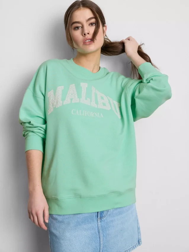 Cotton-rich oversized malibu sweatshirt