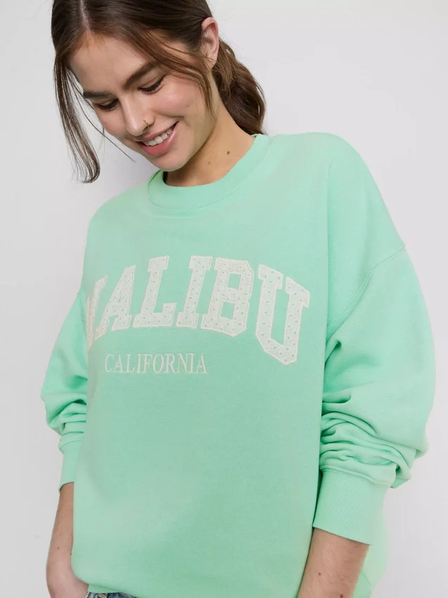 Cotton-rich oversized malibu sweatshirt