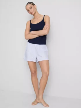 Cotton rich pointelle cami lounge top