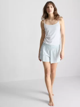 Cotton rich pointelle cami lounge top