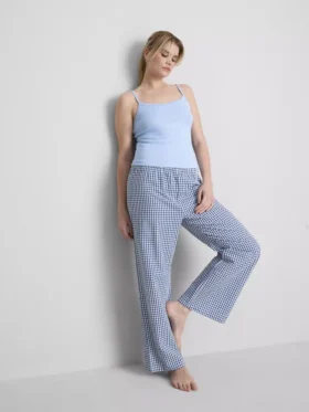 Cotton rich pointelle cami lounge top