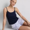 Cotton rich pointelle cami lounge top