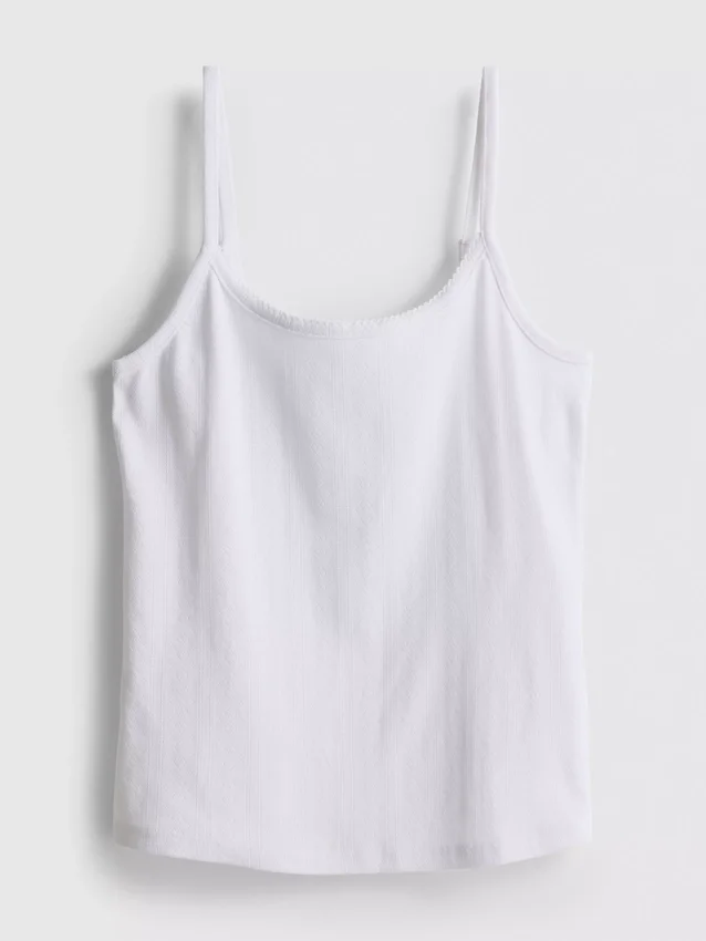 Cotton rich pointelle cami lounge top