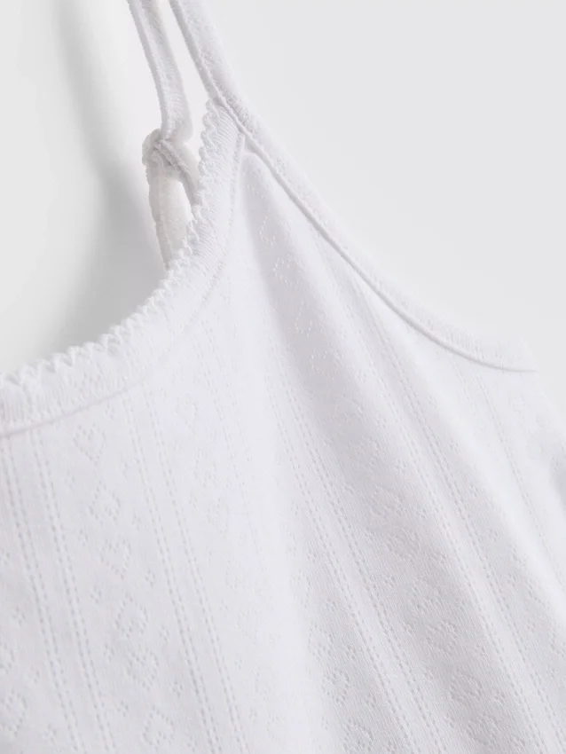 Cotton rich pointelle cami lounge top