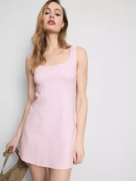 Cotton-rich ponte mini dress