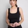 Cotton-rich ponte mini dress