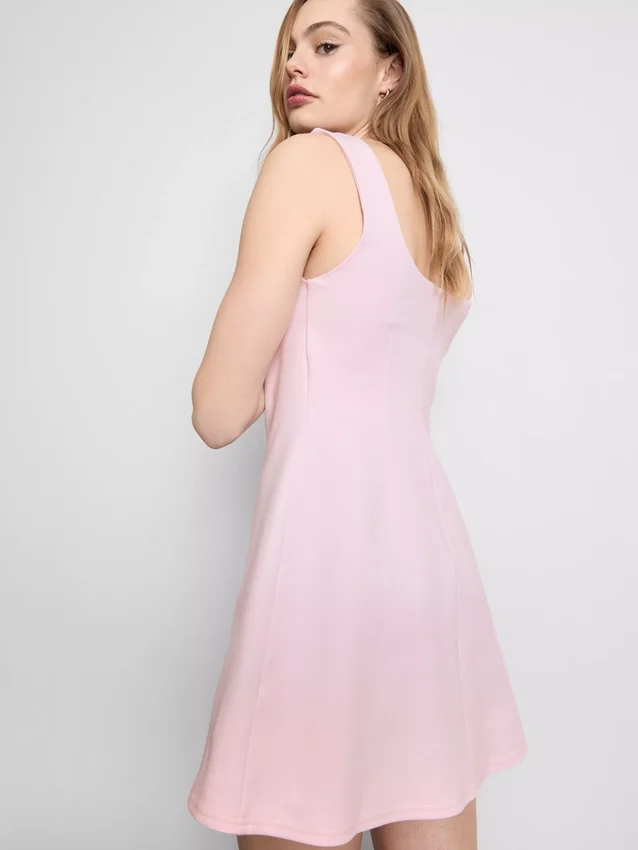 Cotton-rich ponte mini dress