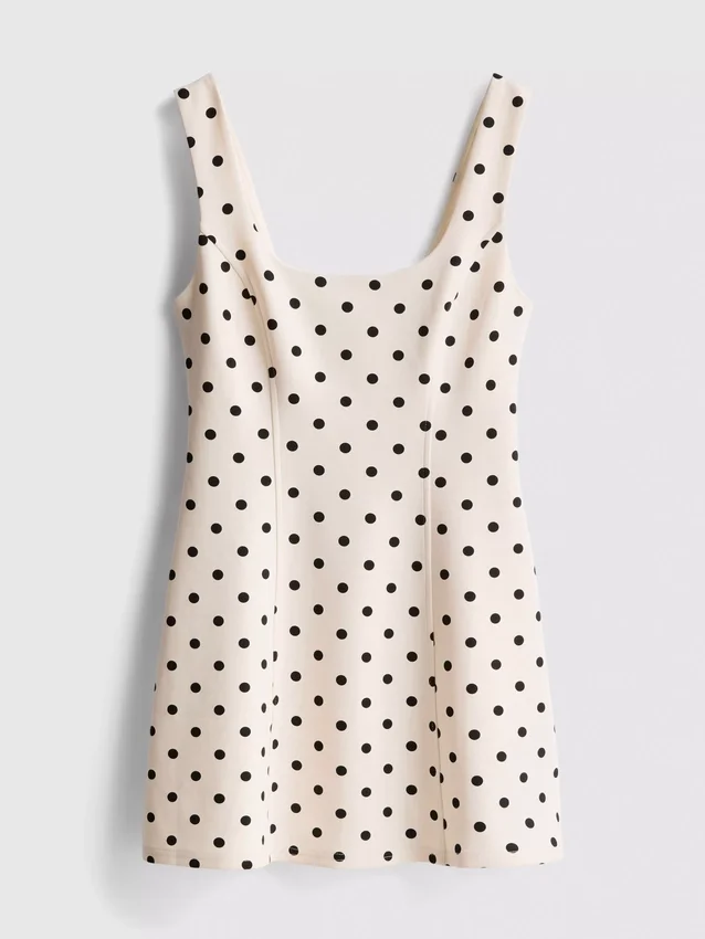 Cotton-rich ponte mini dress