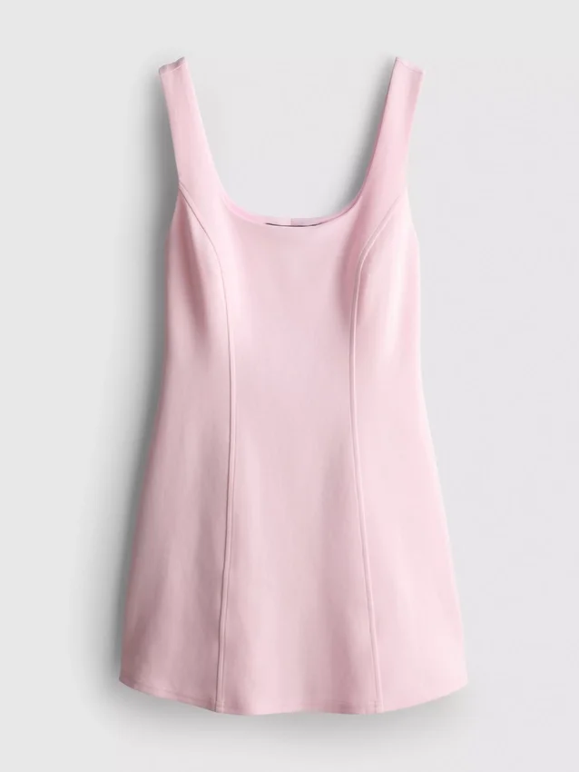 Cotton-rich ponte mini dress