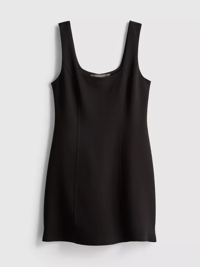 Cotton-rich ponte mini dress