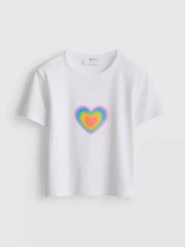 Cotton rich pride heart baby tee