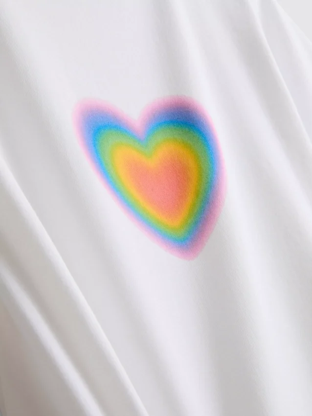 Cotton rich pride heart baby tee