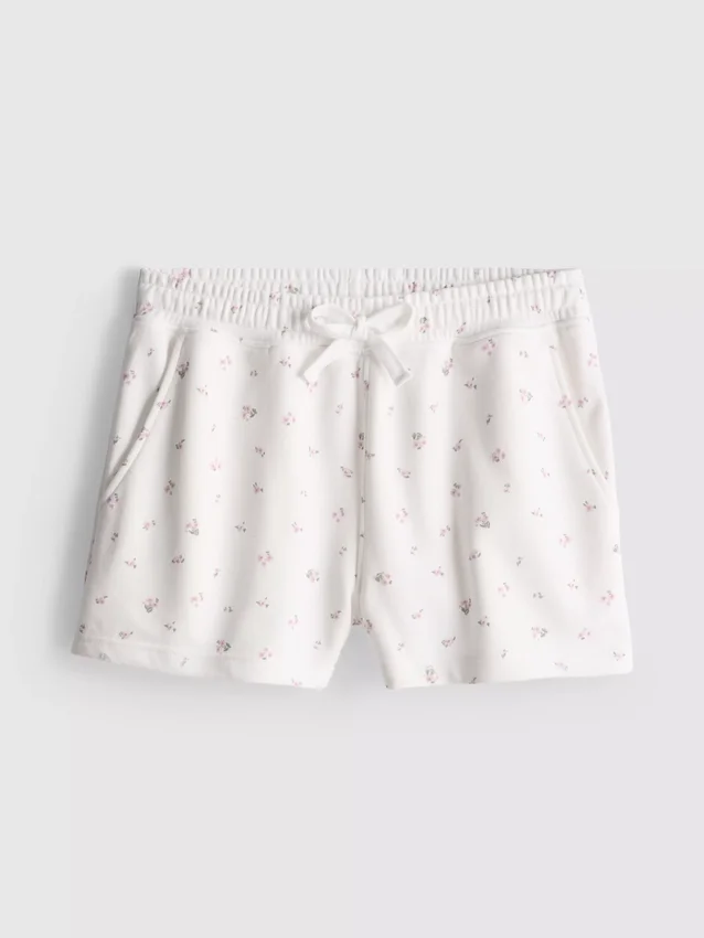 Cotton rich relaxed floral shorts