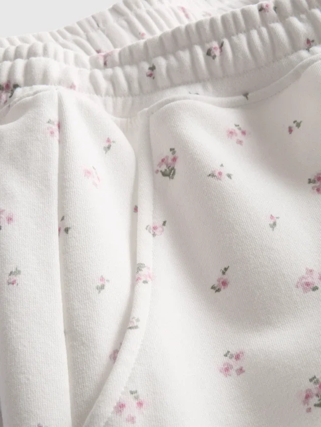 Cotton rich relaxed floral shorts