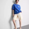 Cotton-rich relaxed lemon sweatshirt