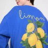 Cotton-rich relaxed lemon sweatshirt