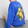 Cotton-rich relaxed lemon sweatshirt