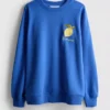 Cotton-rich relaxed lemon sweatshirt