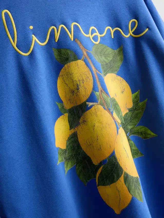 Cotton-rich relaxed lemon sweatshirt
