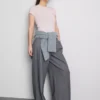 Cotton-rich ribbed button-through top