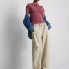 Cotton-rich ribbed button-through top
