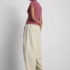 Cotton-rich ribbed button-through top