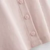 Cotton-rich ribbed button-through top