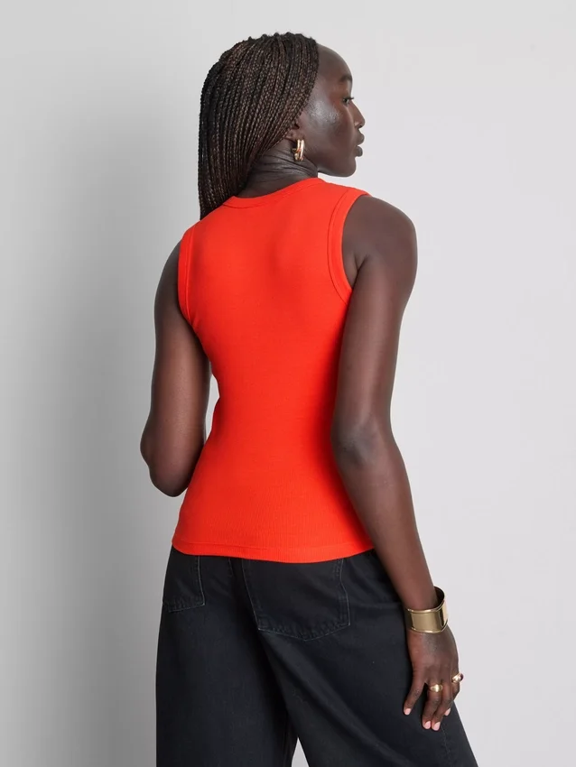 Cotton rich ribbed graphic tank